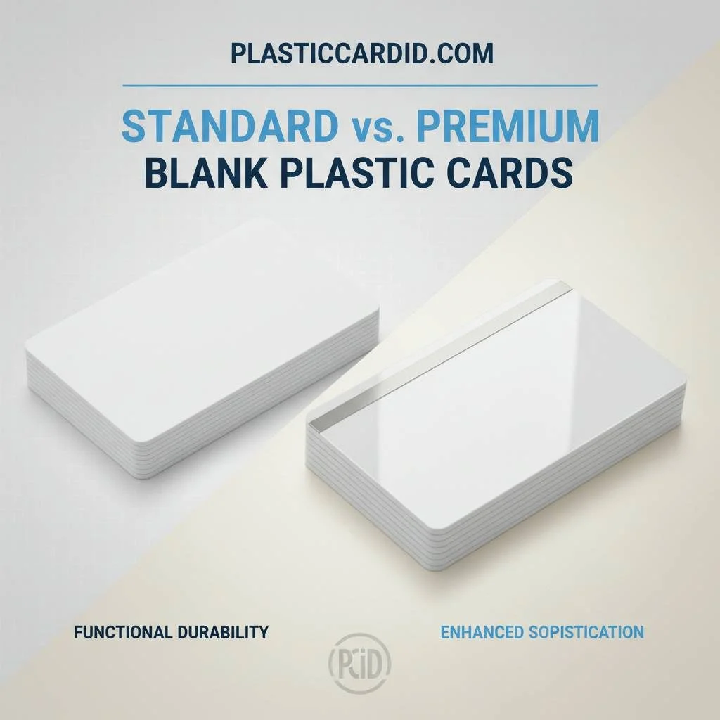 Standard vs. Premium Blank Plastic Cards